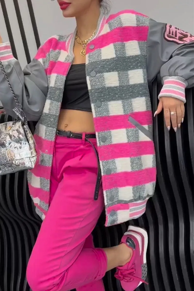 Women's Casual Striped Long Sleeve Jacket